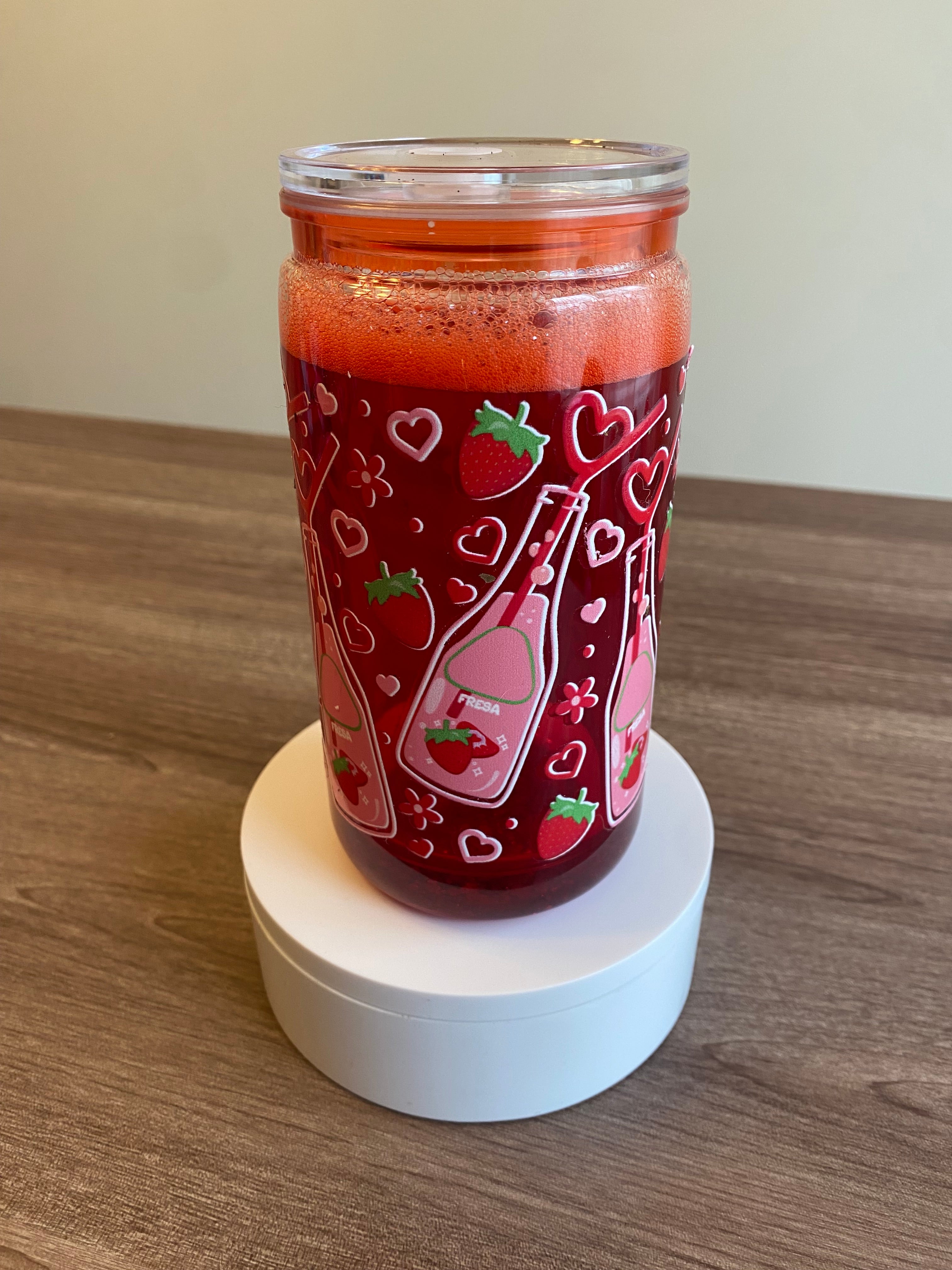 Strawberry Soda- 16 oz Libbey Acrylic