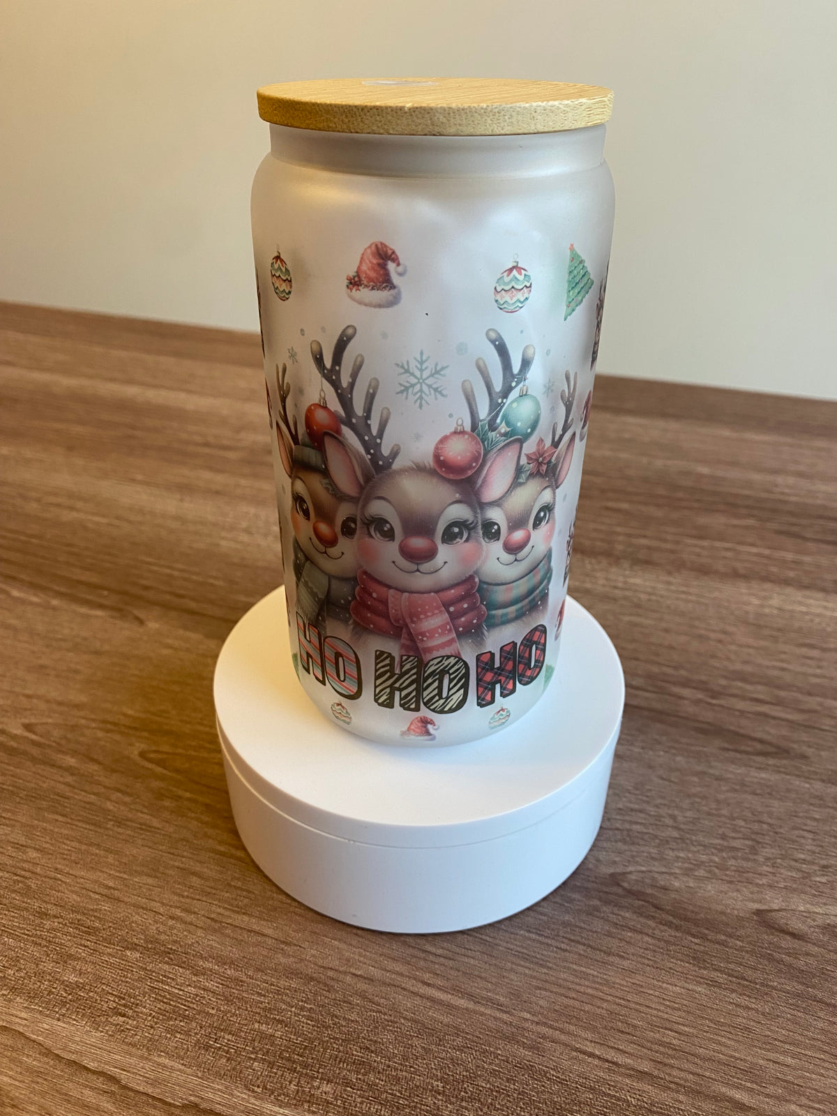 Ho Ho Ho- 16 oz Libbey Glass