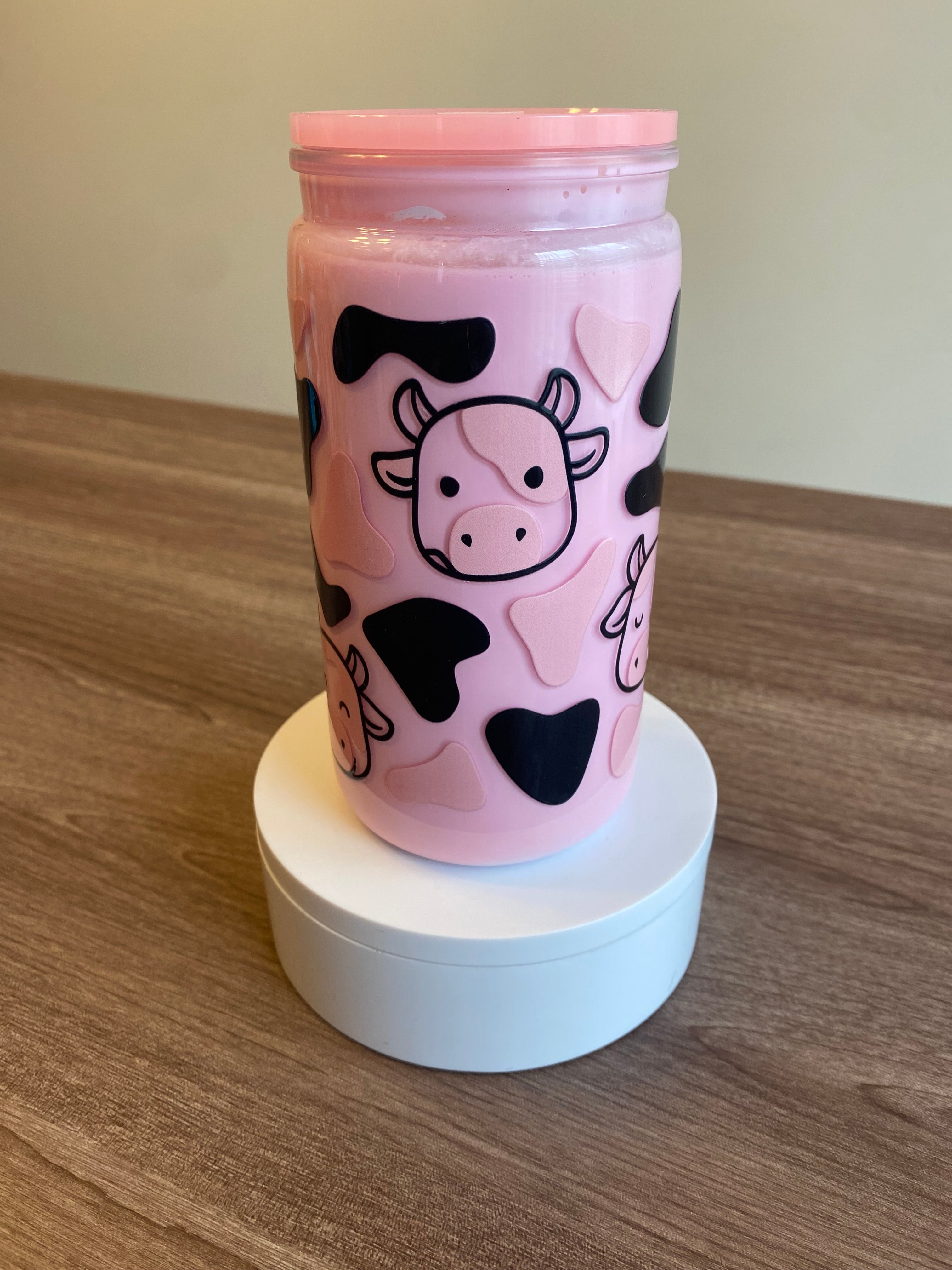 Strawberry Cows- 16 oz Libbey Acrylic