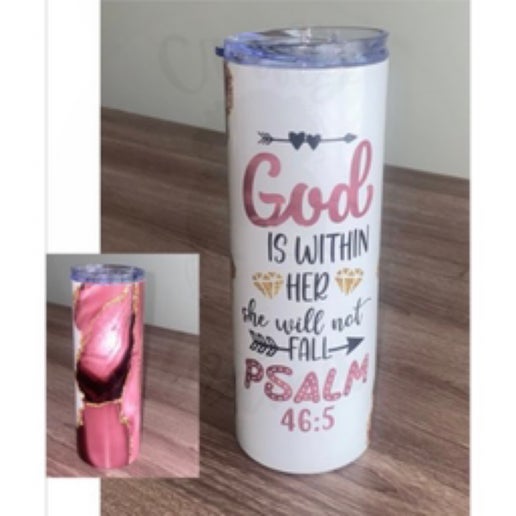 God Is Within Her- 20 oz Stainless Steel Tumbler